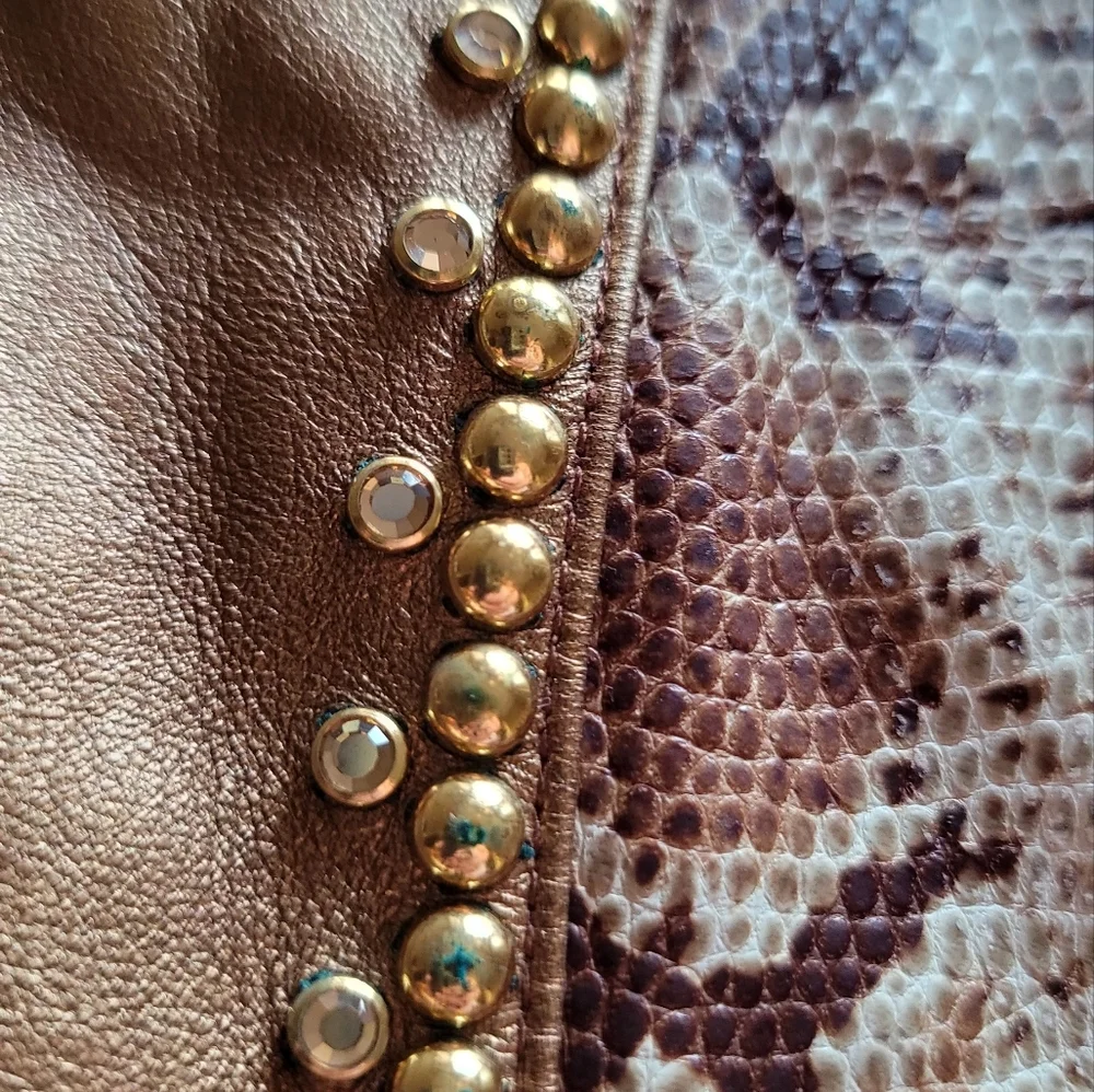 FIRM PRICE KIPPYS Extraordinary GOLD Snakeskin Leather Vest $2K - Picture 4 of 6